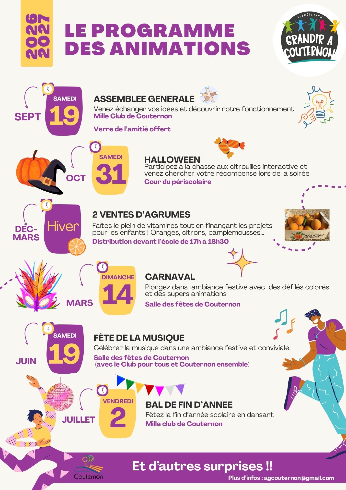Affiche du programme des animations